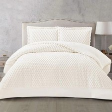 Tagesdecke Set Hayal Überwurf Decke 3-Teilig 240 x 250 cm 2-Personen Weiß