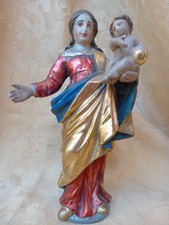 Madonna Holz 23 cm barock Fassung mit Polimentvergoldung und -versilberung