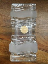 viereckige Kristallvase, Höhe 12cm, 1970er Jahre Handarbeit, West Germany