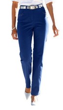 STRETCH-HOSE royal-blau TWILL-HOSE mit STEINCHEN+PERLEN GR.48 NEU