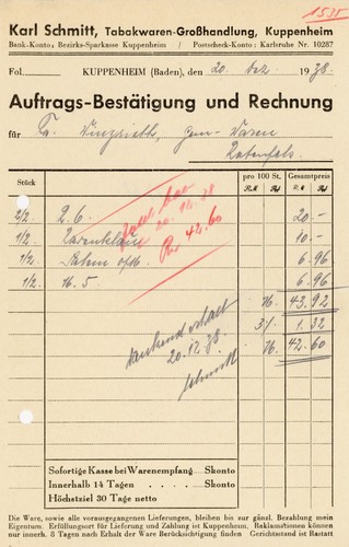 Rechnung schmitt kuppenheim - schmitt,