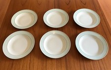 Rosenthal 6x Suppenteller Helena Art Deco Grün Gestreift um 1930 Soup Plate