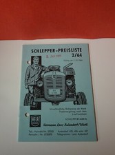 Original alte HELA Hermann Lanz SCHLEPPER PREISLISTE 2/64 Traktor Schlepper 