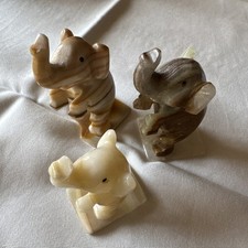 3 Elefanten Alabaster Marmor