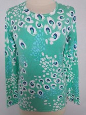Damen Pullover Oberteil Pulli in mint abstrakte Muster Viskose OVANTI Gr.36