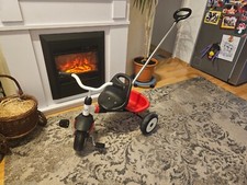 HUDORA 10290 Dreirad One2Run SX 20 mit Kippmulde und Schiebestange - Schwarz/Rot