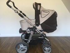 Kinderwagen Hartan Racer S, braun / beige mit Winterfusssack