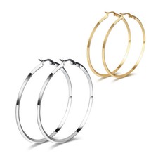 Große Creolen Rund 50 mm Edelstahl Ohrringe XXL Kreolen Damen