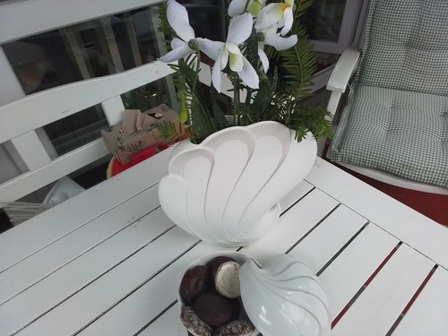 Weisses deko ensemble vase - weisses,