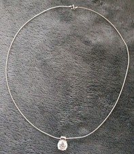 Diamonique Omega Reif 925 Silber Halsreif 1,0 mm 40 cm mit Anhänger 