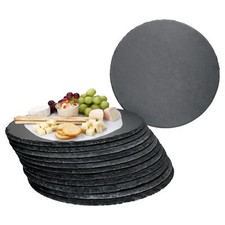 12x Schieferplatten rund Ø30cm Untersetzer Pizza-Teller Servier-Platte Schiefer