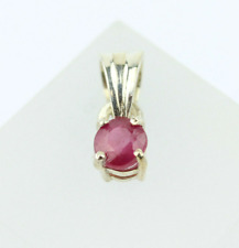 Edler Rubin Anhänger gefasst in 925 Silber Schmuck Edelstein Rot facettiert Rund