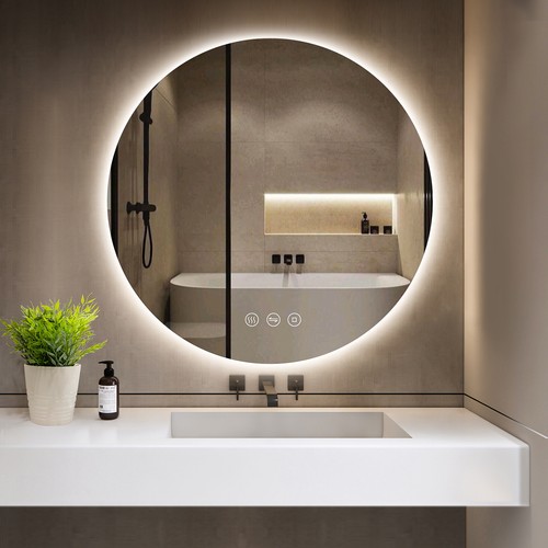 Badspiegel rund led - badspiegel,