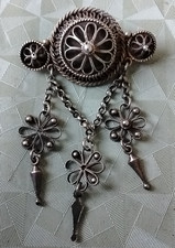 Antike Silber Brosche Norwegen