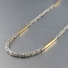 Halskette Kette Königskette mit Stäbchen ca. 82 cm in 750/18k Weiß-Gelbgold