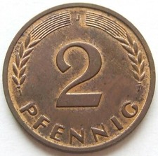 Münze 2 Pfennig 1969 J (Nicht magnetisch) in fast Stempelglanz Seltenheit