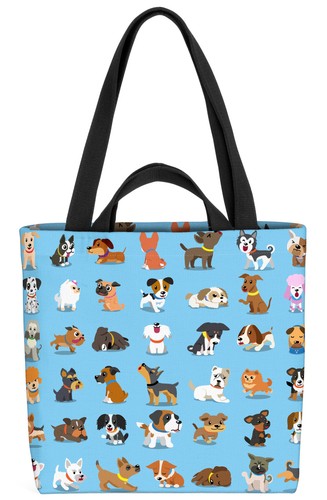 Hundewelpen comic blau tasche - hundewelpen,