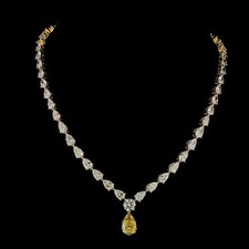 Kunst kanariengelber & weißer Diamant 18 K Gelbgold über baumelnder Tennis 16...