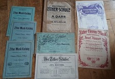 KONVOLUT ZITHER-MUSIK-KATALOGE, ZITHER SCHULE, DER ZITHER SCHÜLER USW.