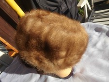 Echt Nerz  Hut Mütze Pelz, braun 52 cm innen Durchmesser