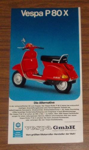 Seltene werbung piaggio - seltene,