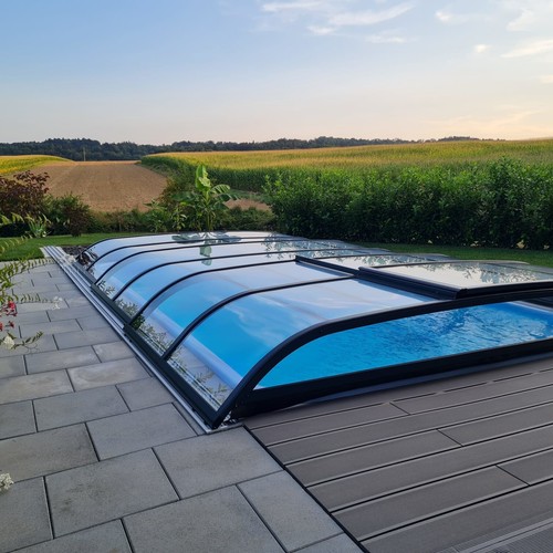 Gfk schwimmbecken überdachung - schwimmbecken,