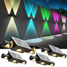 LED Solarleuchte Außen Wandlampe Solar Garten Deck Lampe Leuchte Solarlampe Zaun