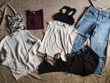 8 tlg Kleiderpaket✅34/36✅XS/S✅Jeans✅H&M✅Sporthose✅Bustier✅Camouflage Pulli