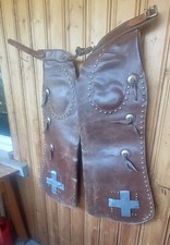 Chaps ,Antique H.Heiser Denver Colorado Chap,studded Batwing Chaps,Rodeo,Cowboy,
