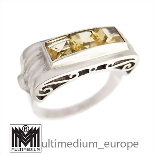 Art deco silber ring citrin - deco,