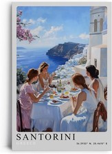 Wandbild auf Leinwand Santorini Griechenland mediterraner Charme weiß-blaue