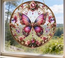 Acrylbild Schmetterling Rosen