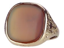 Jugendstil 585 Gelb Gold Karneol Wappen Siegel Herren Ring!
