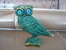 Eule  Messing Metall patiniert Griechenland AOE
