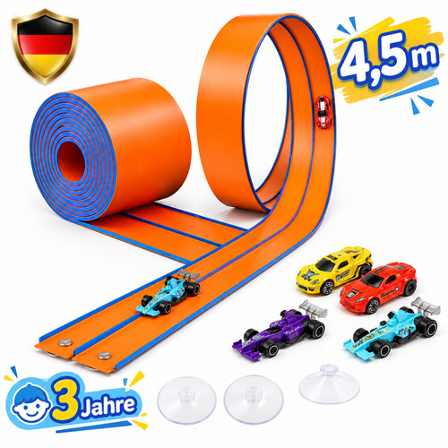 Flexible autorennbahn mit 4 - flexible, 5m