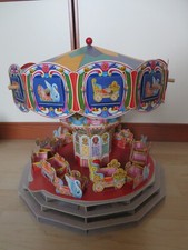 Adventskalender-Karussell aus Pappe, drehbar, sehr alt, Höhe ca. 34 cm, Brigitte