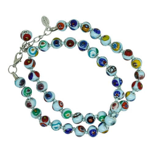 Murano glas kette - murano, hellblau