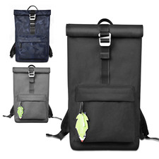 Roll Up Rucksack Wasserabweisend Unisex RollTop Backpack Tasche Camouflage Blau