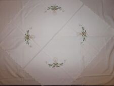  Mitteldecke Baumwolle Handarbeit Stickerei Weihnachten Vintage - 77,5 x 77,5 cm