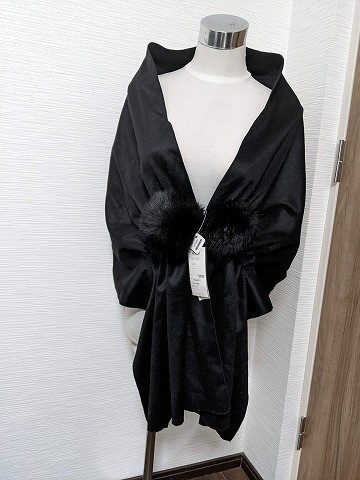 Kaschmir fuchspelz umhang - kaschmir,