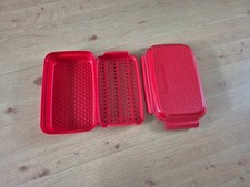 Tupperware Schüttelparty Flip & Shake Panierhilfe 3-teilig Rot Neu OVP