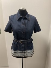 Dior bluse damen, Größe 34 deutsch, Jeansoptik Blautöne, 