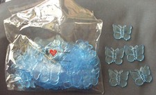 Schmetterling-Acryl Ornamente-Basteln-Schmucksteine-Deko-Hellblau-Kunstmarkt