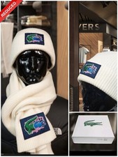 LACOSTE GERIPPT CREME BEANIE