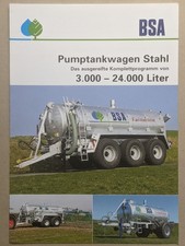 BSA Gülle Pumptankwagen Güllefässer Güllewagen Prospekt Traktor Schlepper