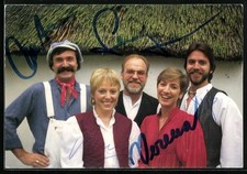Musiker der Band Godewind lächeln in die Kamera, Autogramme, Ansichtskarte 