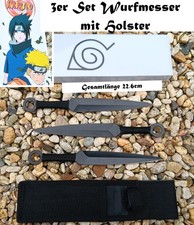 NEU Wurfmesser 3er Set Kunai + Holster schwarz für Sammler Fans LARP Sport NEW
