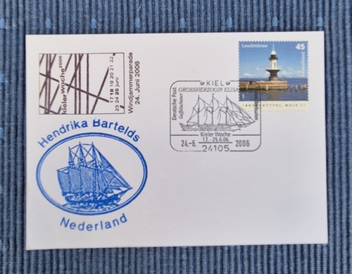 Postkarte mit schiffsstempel - postkarte,