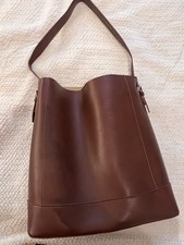 Braune /Kunstleder Handtasche/ Von Mango Schultasche Mit Innentasche /Groß