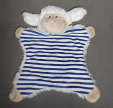 KIK ERGEE SCHMUSETUCH SCHNUFFELTUCH SCHAF LAMM BLAU GESTREIFT